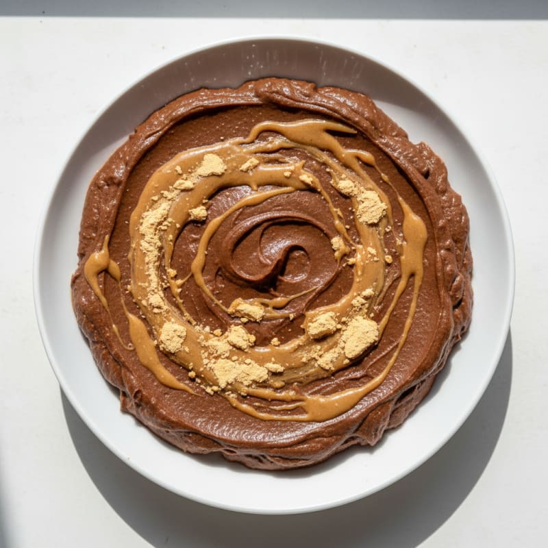 Creamy Chocolate Protein Pudding with Peanut Butter Swirl