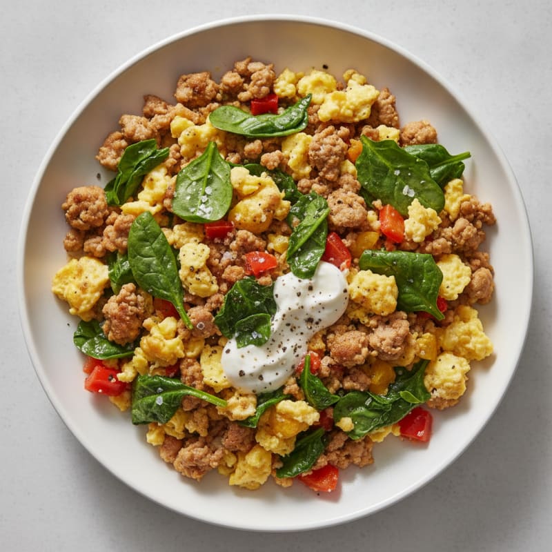 8:00 AM - Savory Turkey & Veggie Scramble