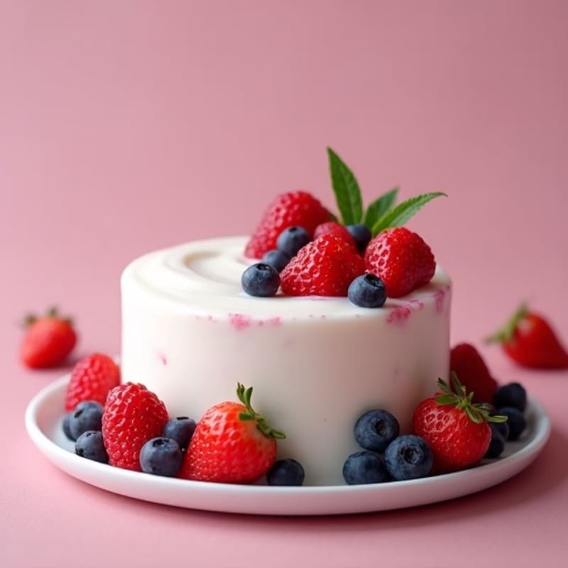 Greek Yogurt Protein Mousse with Mixed Berries