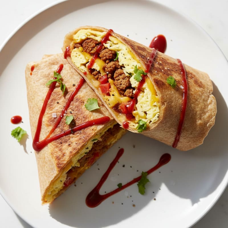 Crispy Chorizo and Egg Breakfast Burrito