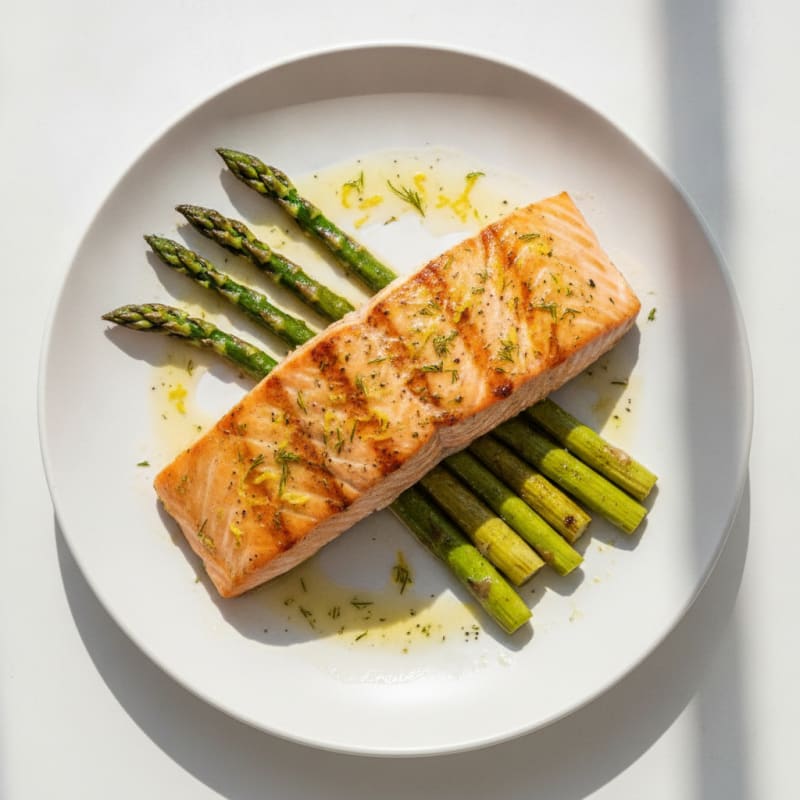 Lemon Herb Grilled Salmon with Asparagus