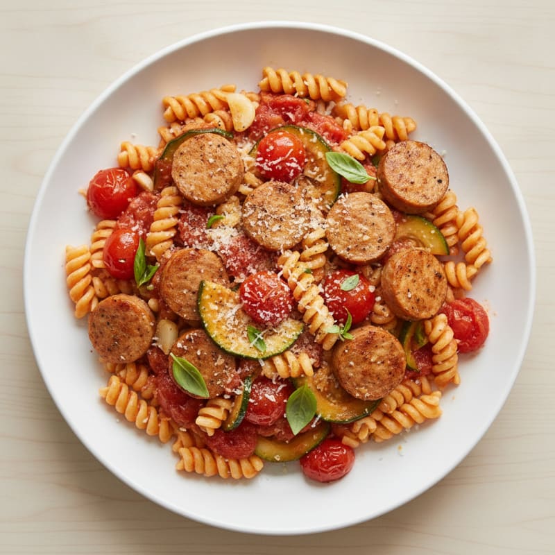 Chicken Sausage Zucchini Tomato Pasta