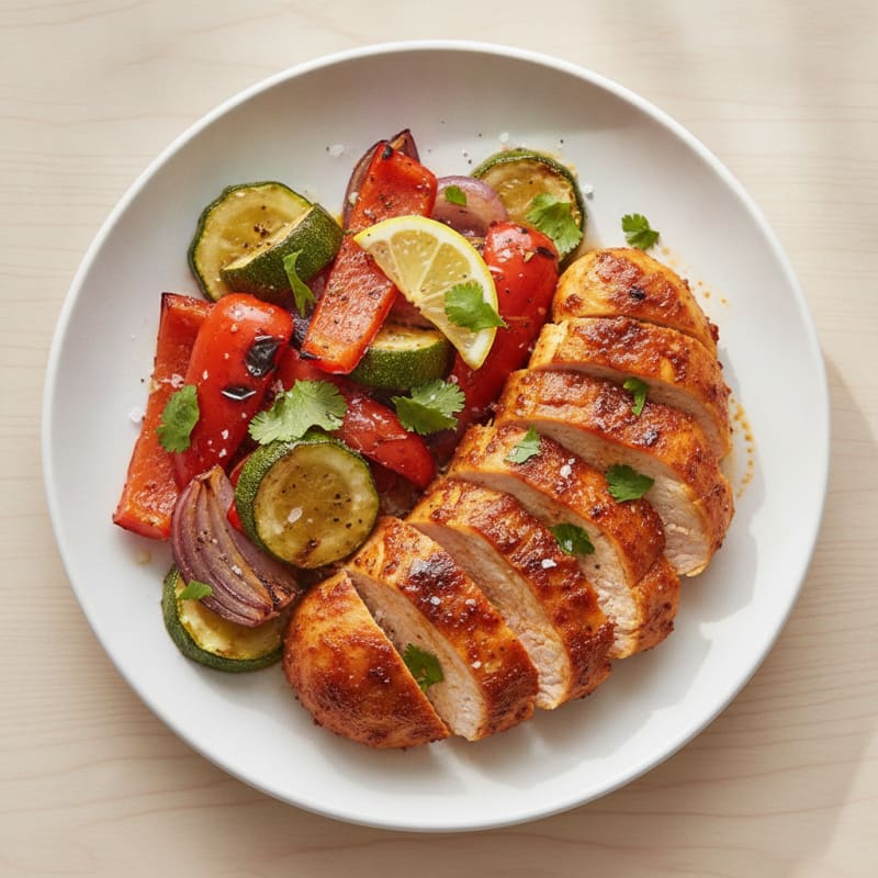 Spicy Harissa Chicken with Roasted Vegetables