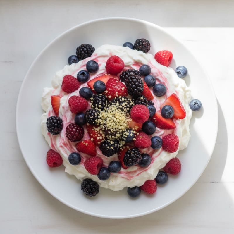 Silky Greek Yogurt Protein Mousse with Mixed Berries