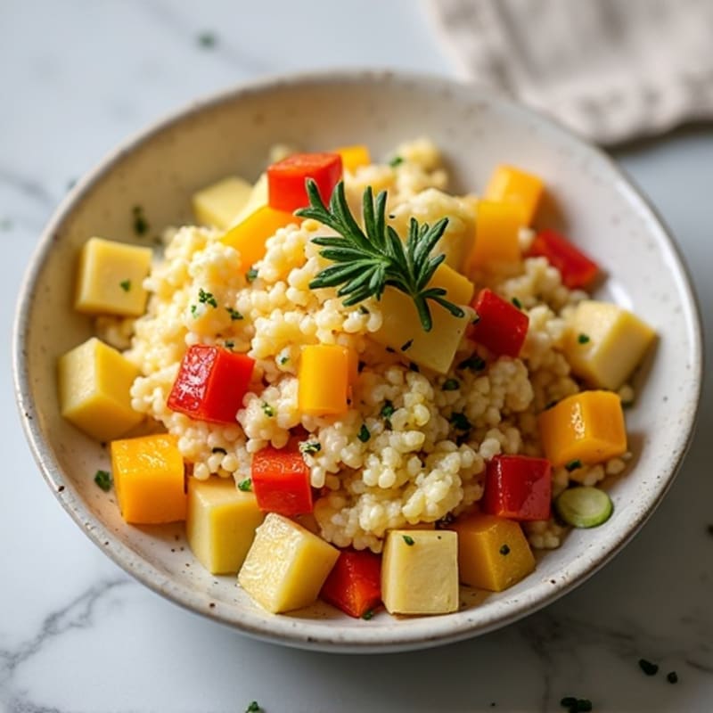 Egg White and Turkey Scramble with Roasted Potatoes and Peppers