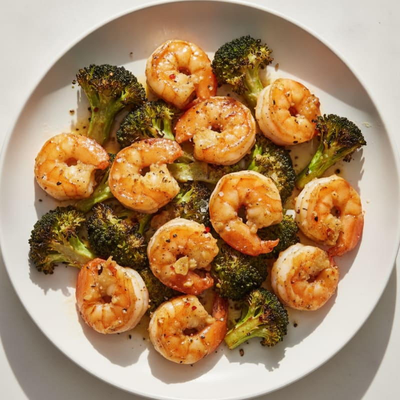 Garlic Butter Prawns with Roasted Broccoli
