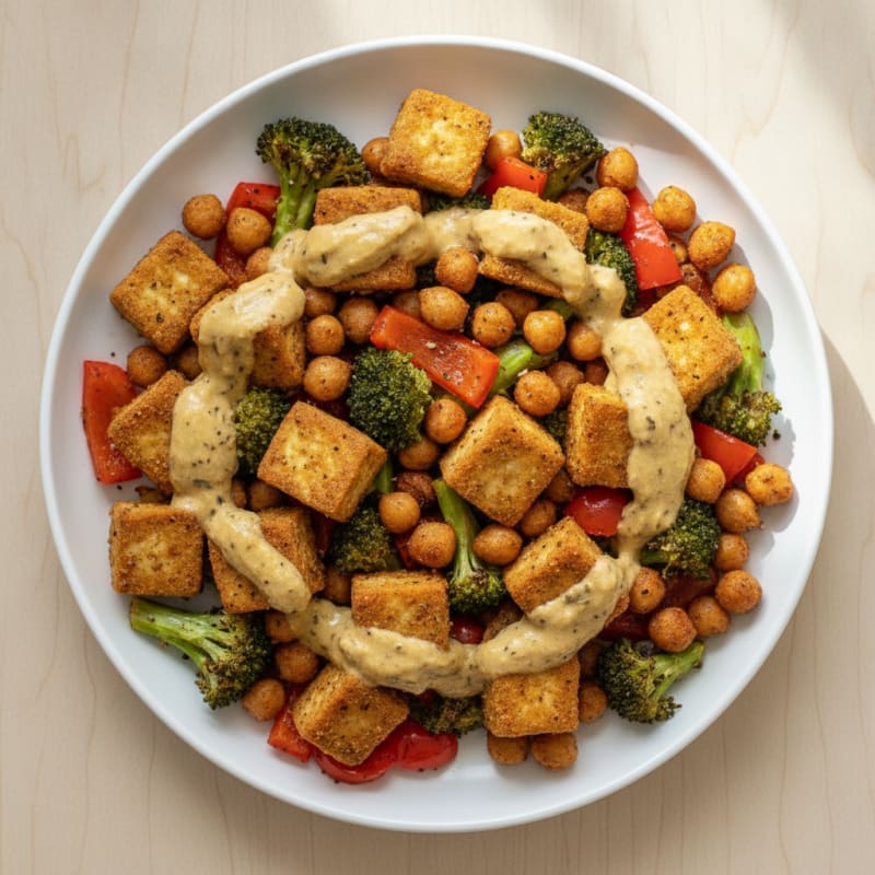 Sheet Pan Lemon Herb Roasted Tofu and Vegetables