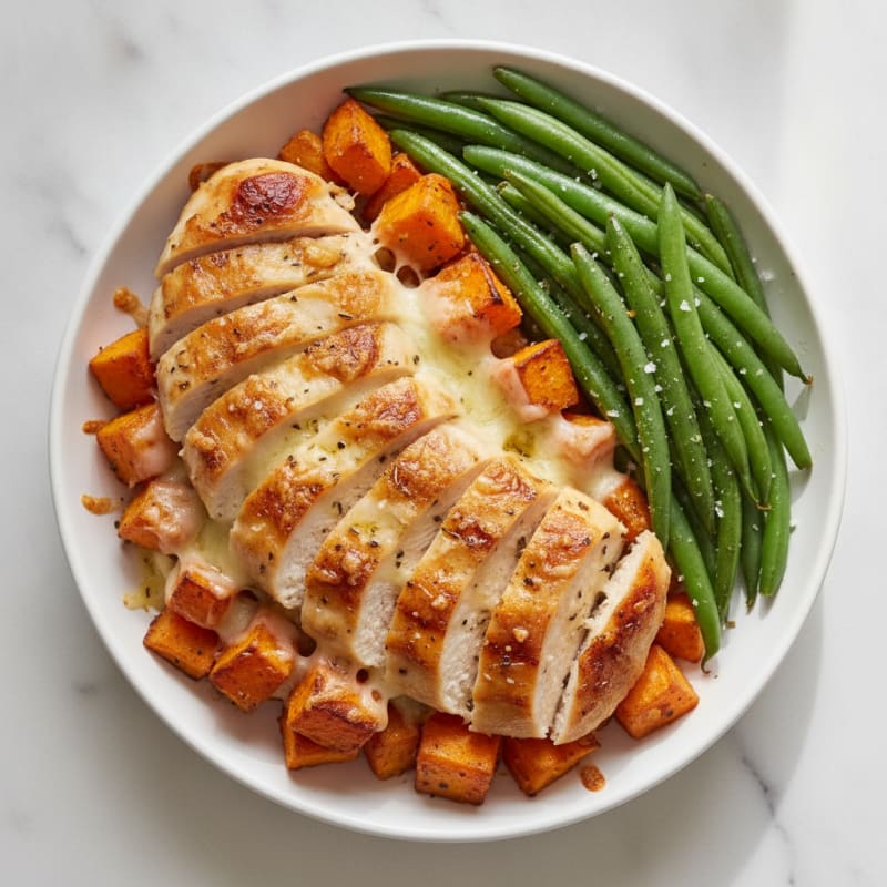 Sweet Potato Chicken Bake with Mozzarella