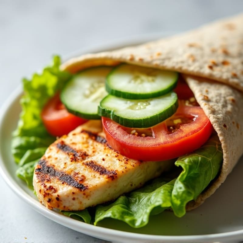 Lemon-Herb Grilled Chicken and Fresh Veggie Wrap