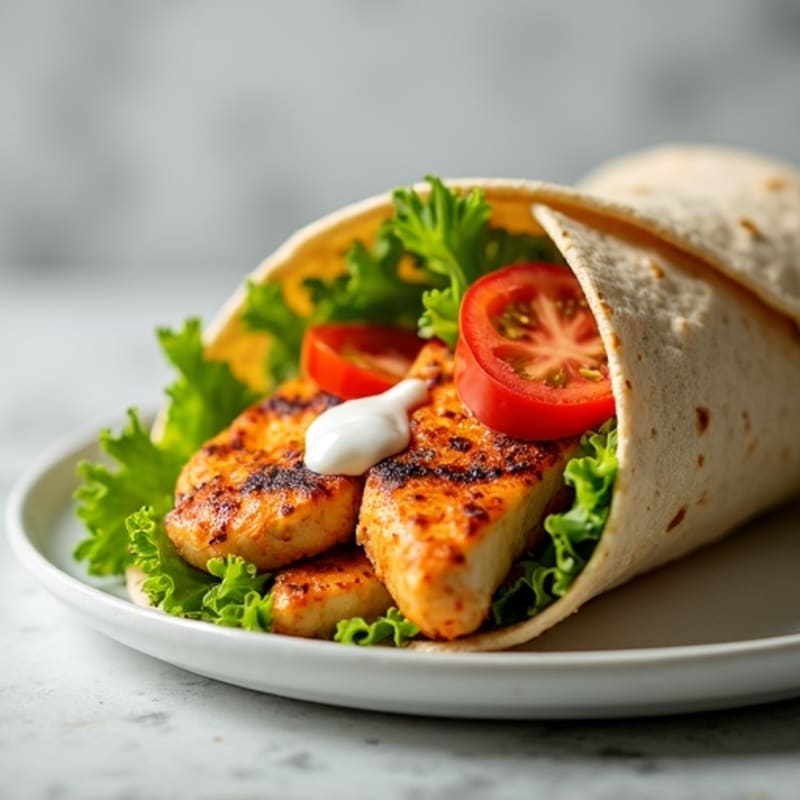 Creamy Lean Buffalo Ranch Chicken Wrap