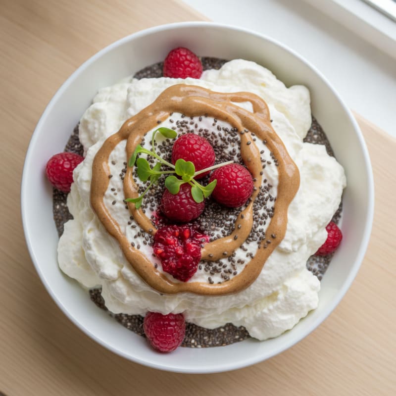 Greek Yogurt Protein Mousse with Chia and Berries