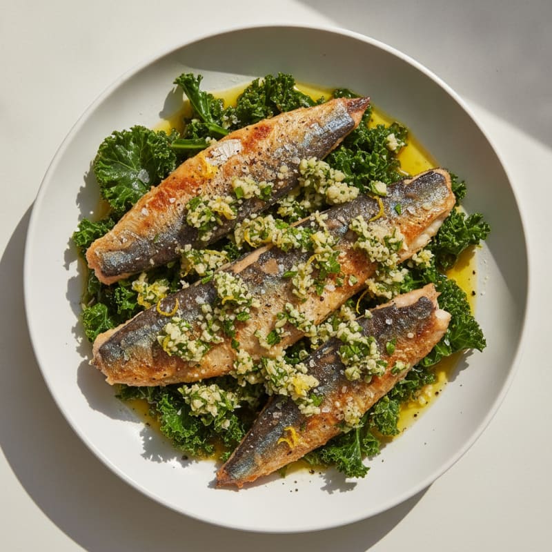 Pan-Seared Sardines with Lemon-Herb Gremolata