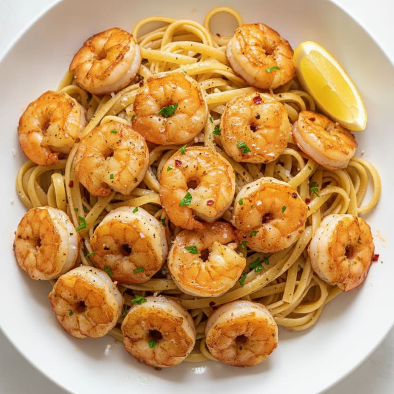 Garlic Butter Shrimp Scampi with Linguine