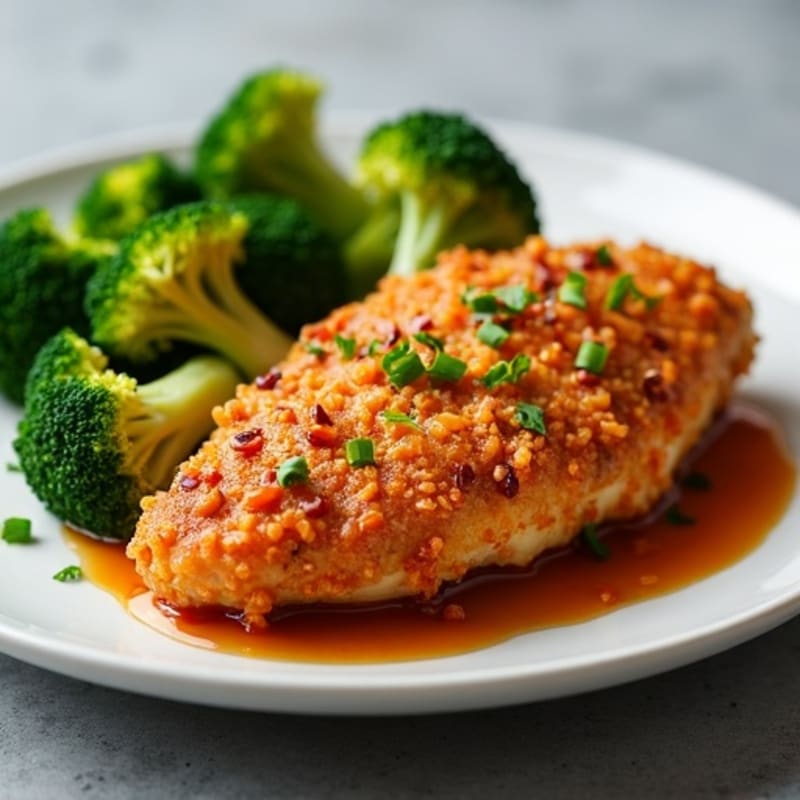 Crispy Baked Sweet & Sour Chicken with Roasted Broccoli
