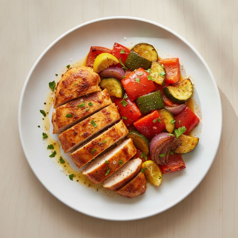 Spicy Harissa Chicken with Roasted Vegetables