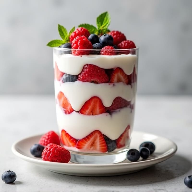 Greek Yogurt Protein Parfait with Mixed Berries