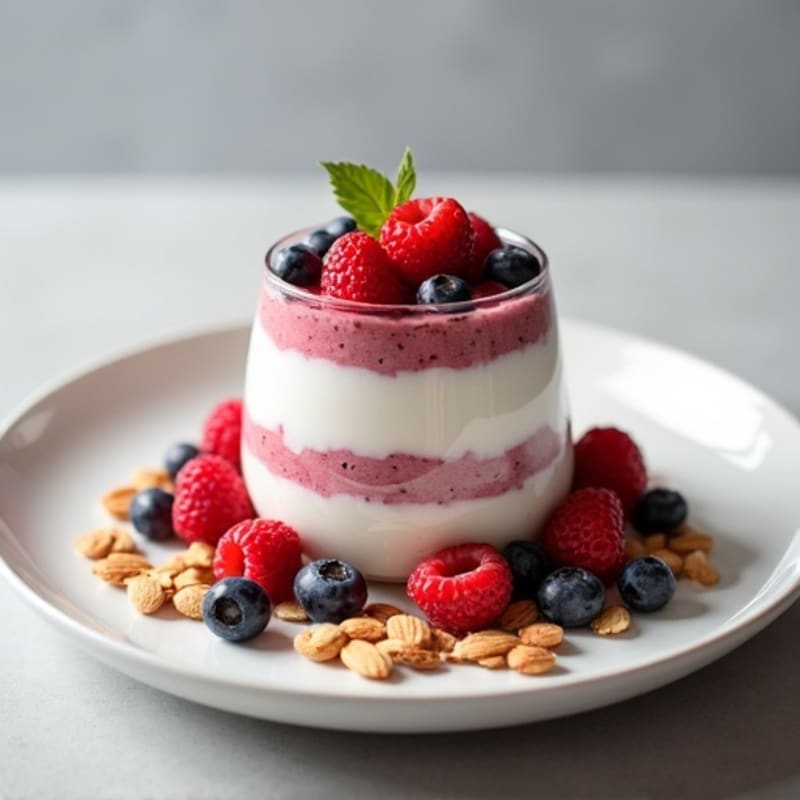 Greek Yogurt Protein Parfait with Mixed Berries
