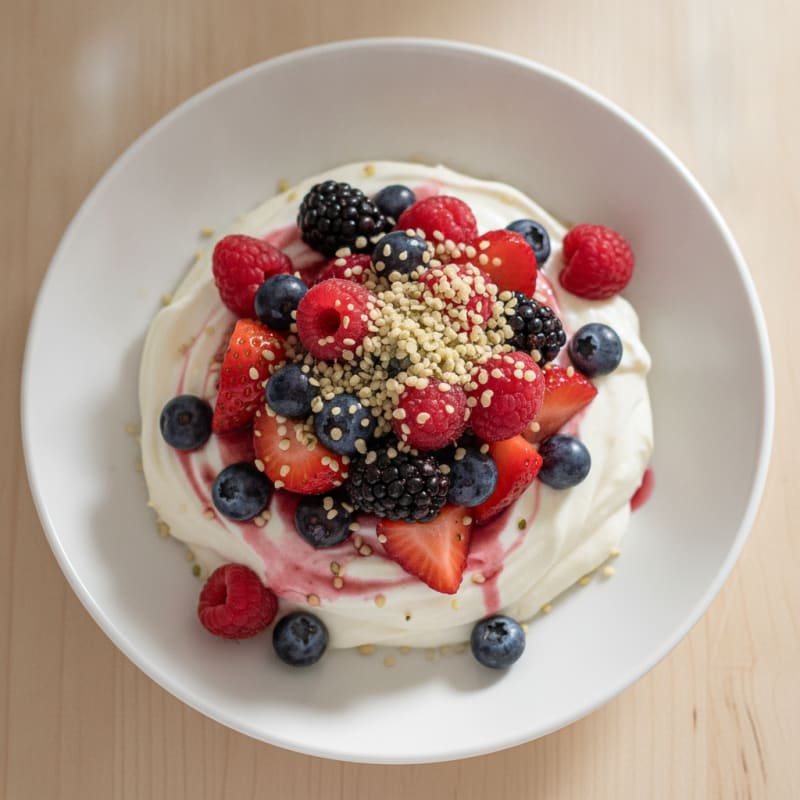 Greek Yogurt Protein Parfait with Mixed Berries