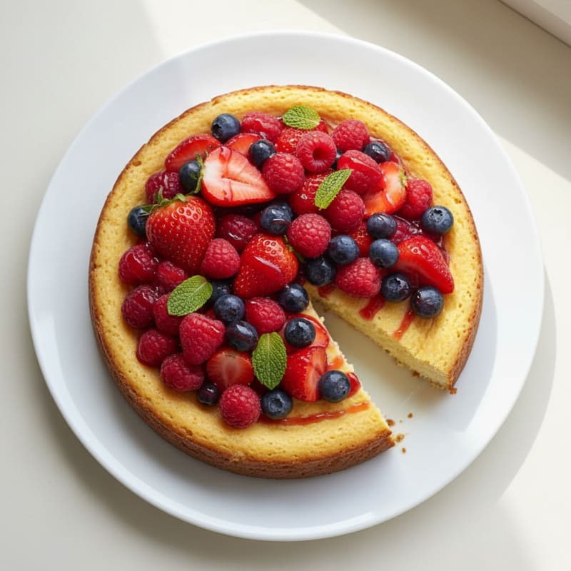 Greek Yogurt Protein Cheesecake with Fresh Berries