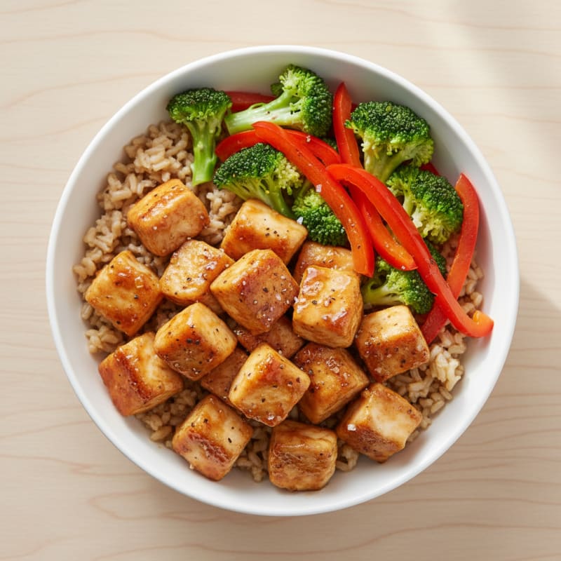 Crispy Honey-Garlic Chicken Bowls