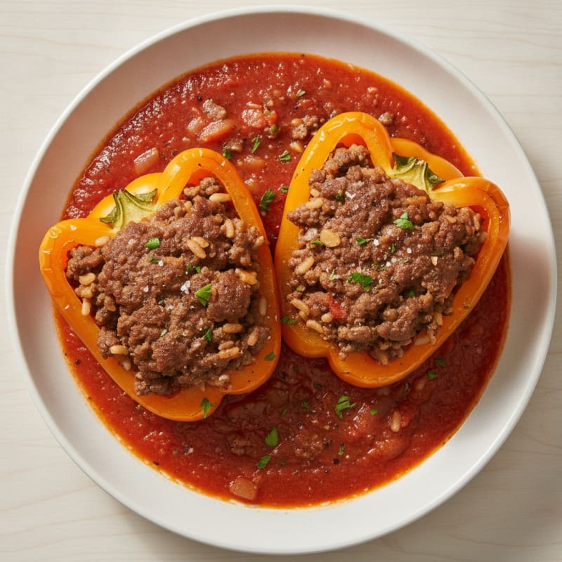Beef and Rice Stuffed Bell Peppers