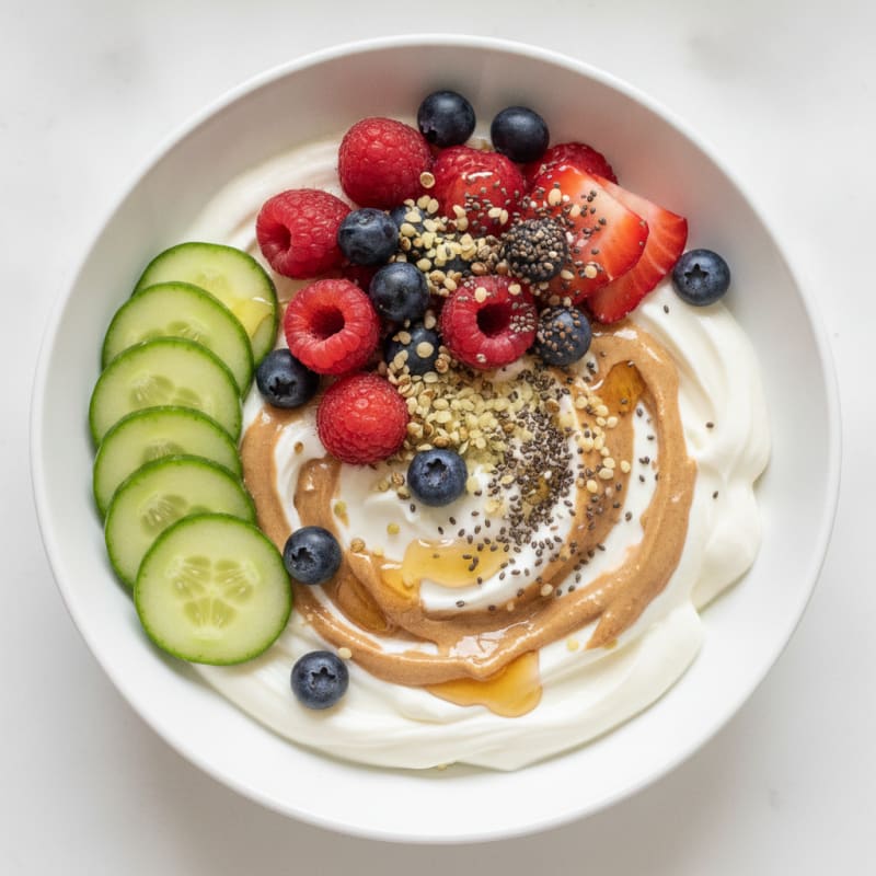 Silky Greek Yogurt Bowl with Chia Seeds and Berries