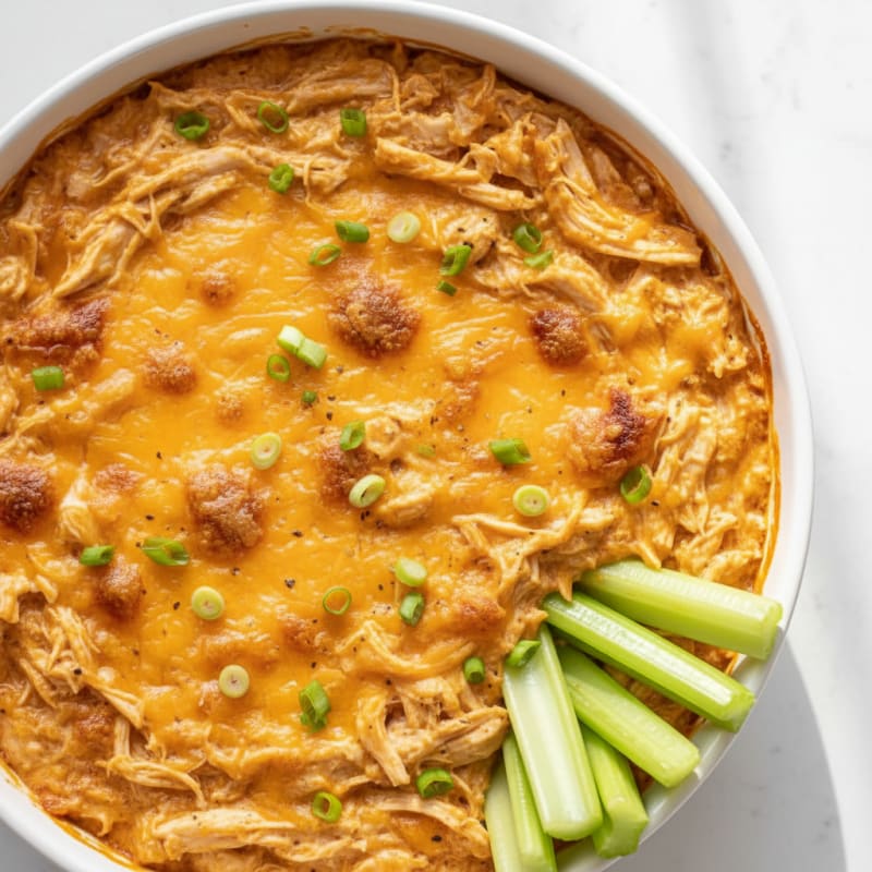 Creamy Buffalo Chicken Baked Dip