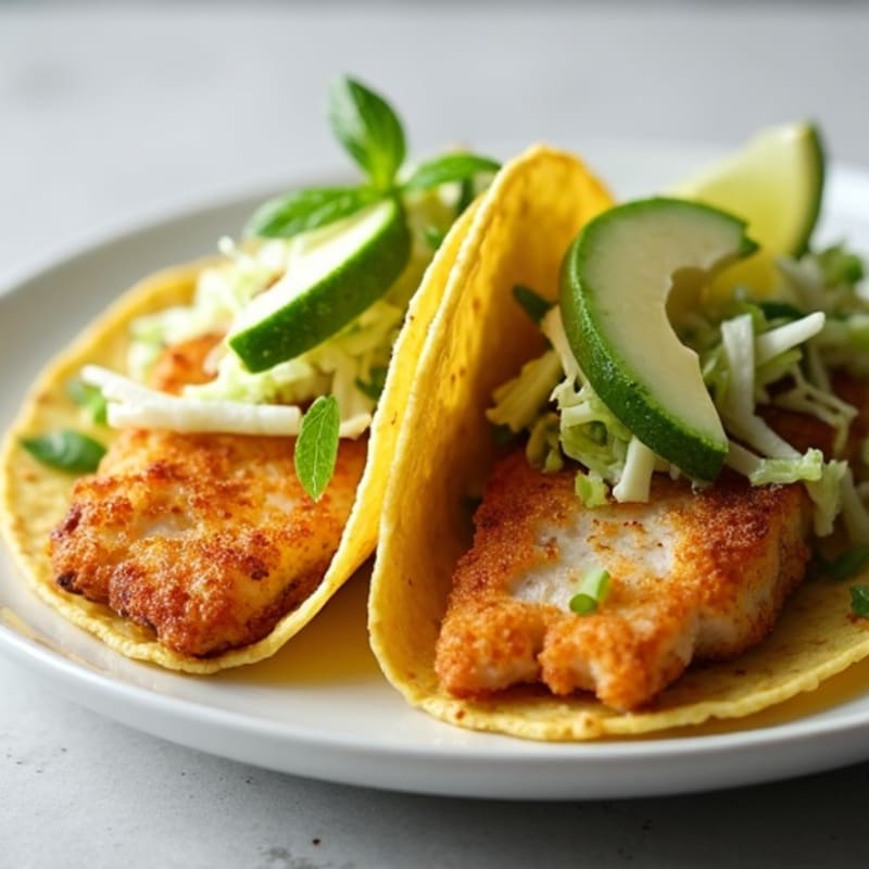 Crispy Baked Fish Tacos with Lime Slaw