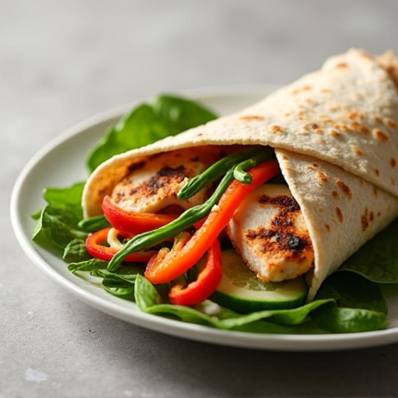 Grilled Chicken and Crisp Vegetable Wrap