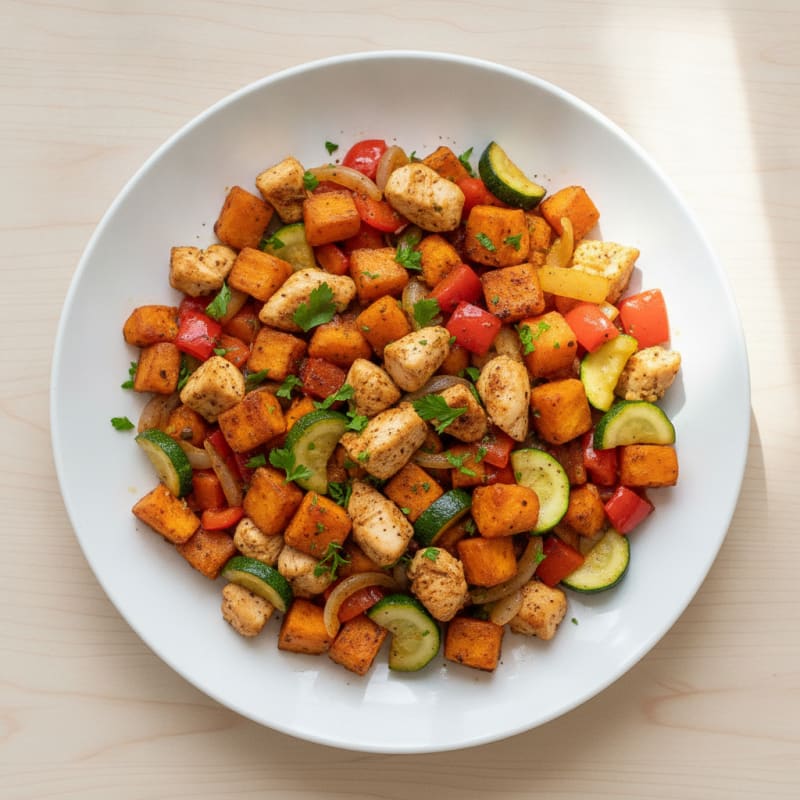 Savory Chicken and Veggie Breakfast Hash