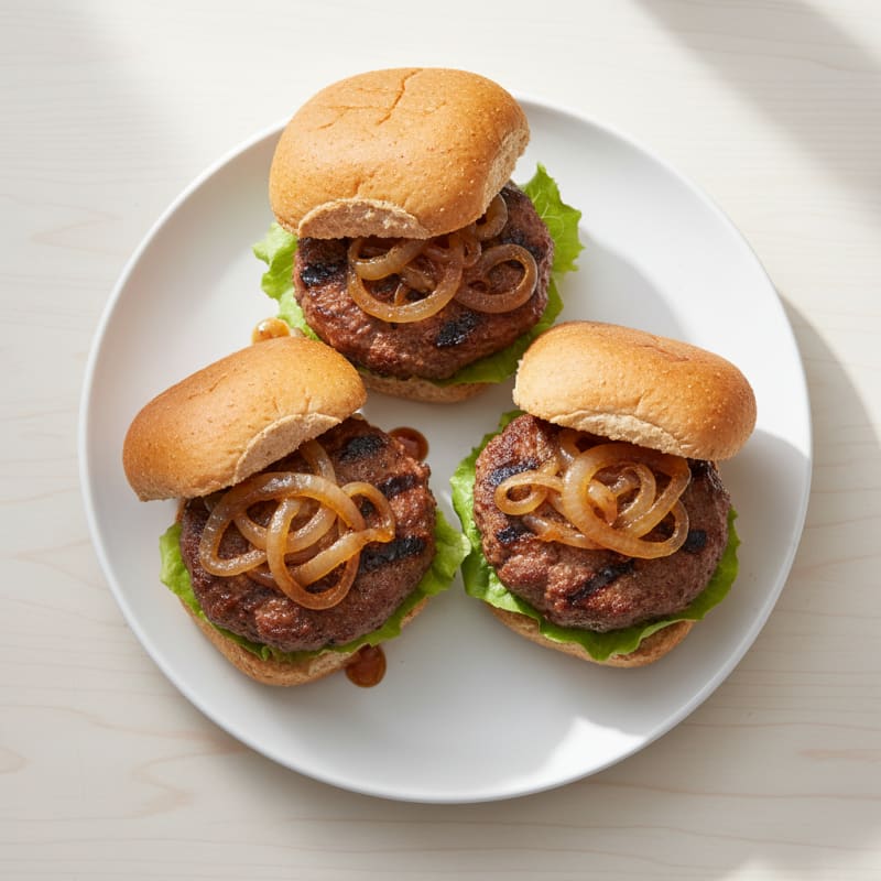 Sweet and Smoky Caramelized Beef Sliders