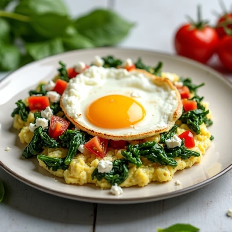 Protein-Packed Spinach and Feta Egg White Scramble