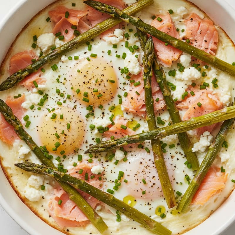 Baked Eggs with Roasted Asparagus