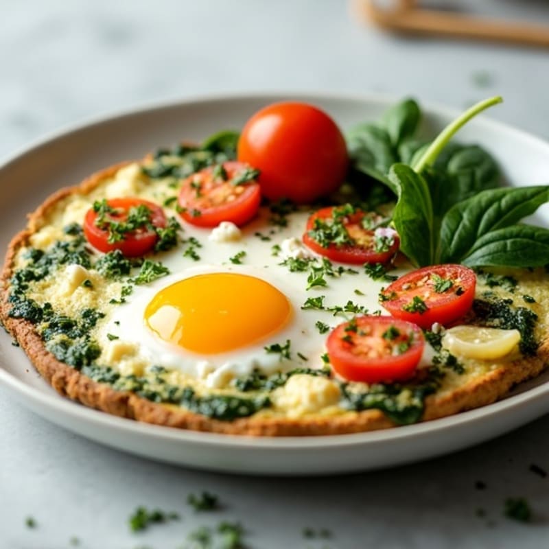 Savory Mediterranean Egg White Frittata with Feta and Spinach