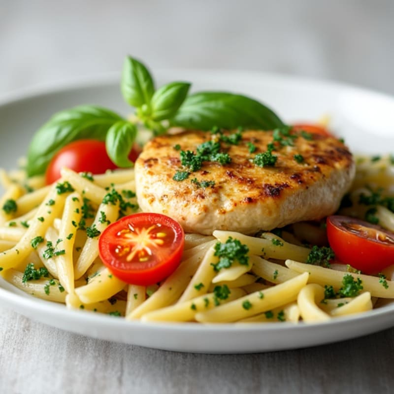 Creamy Pesto Chicken Pasta with Fresh Herbs