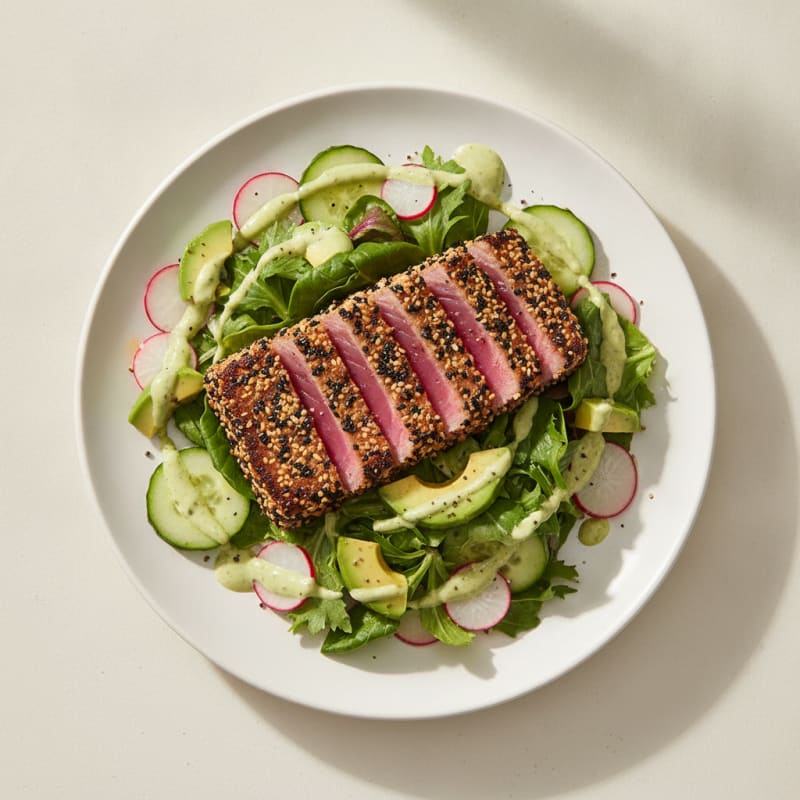 Pan-Seared Ahi Tuna with Wasabi Mayo