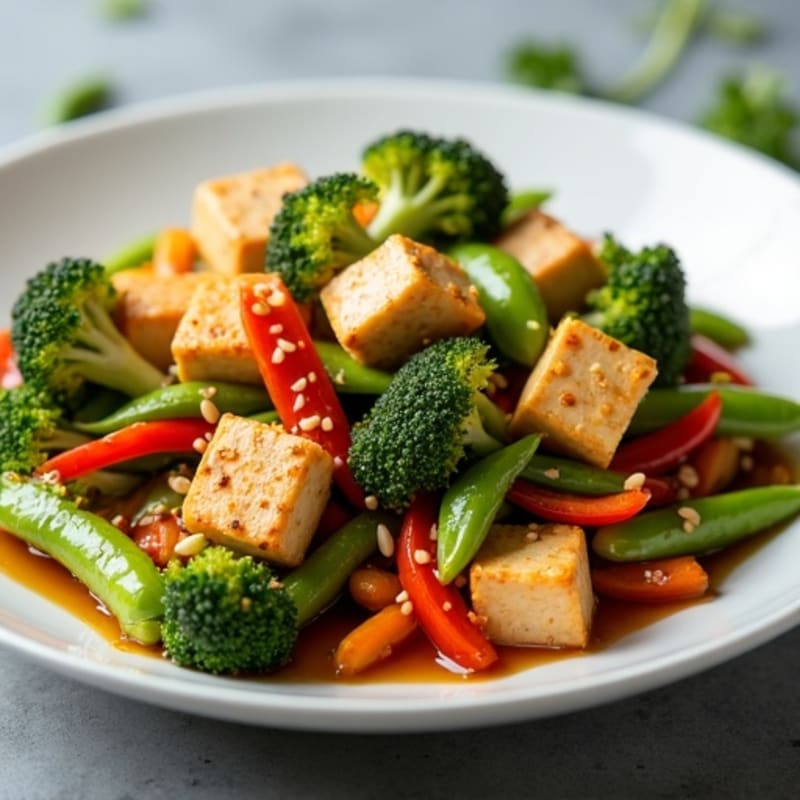 Crispy Sesame Ginger Tofu Stir-Fry