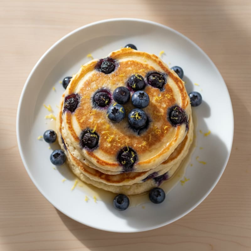Blueberry Ricotta Pancakes with Lemon Zest