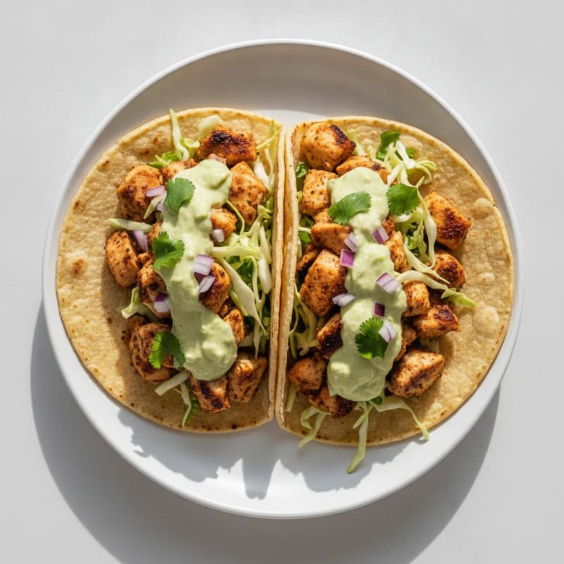 Chicken Tacos with Avocado Crema