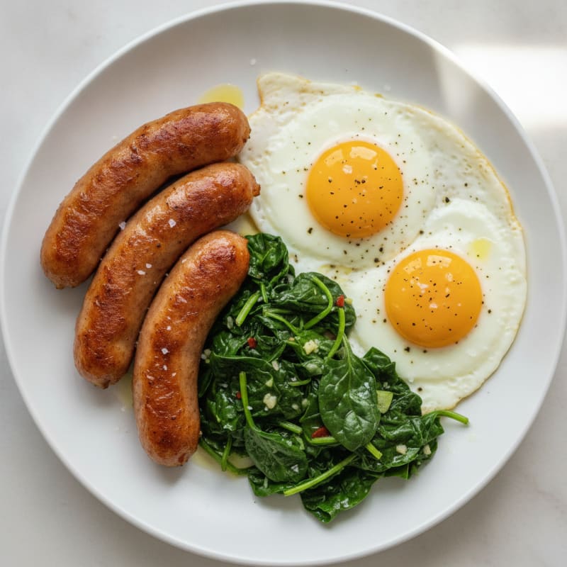Sausage and Sunny-Side Up Eggs