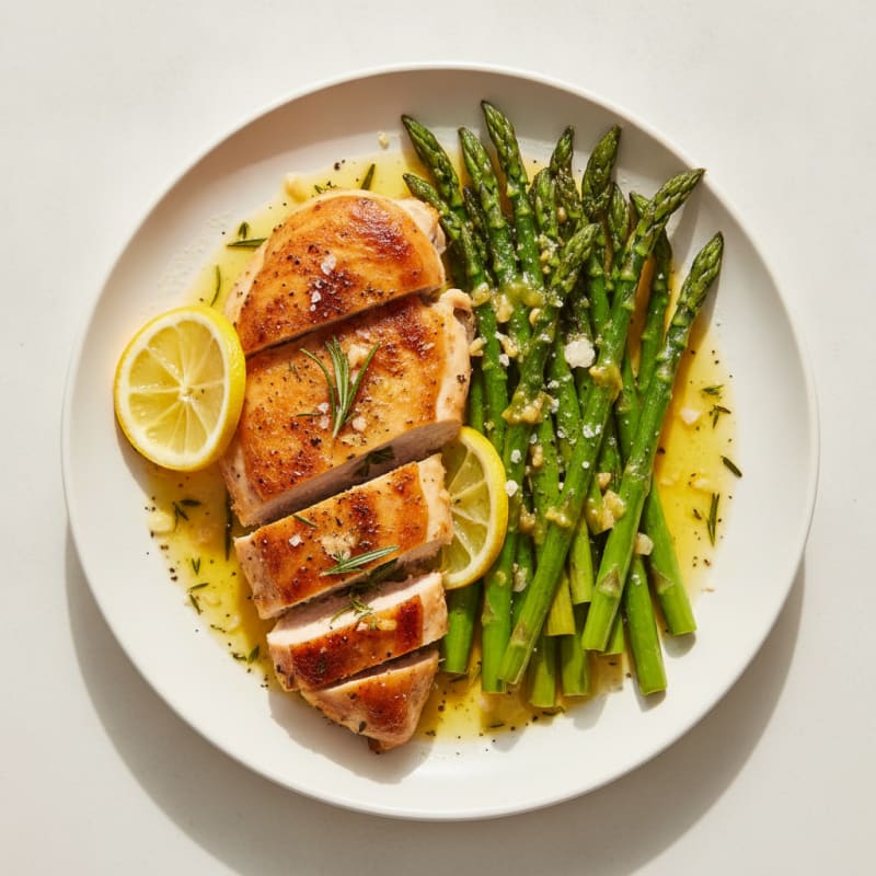 Lemon Herb Roasted Chicken and Asparagus