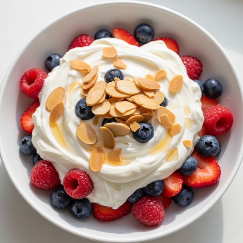 Greek Yogurt Protein Parfait with Mixed Berries