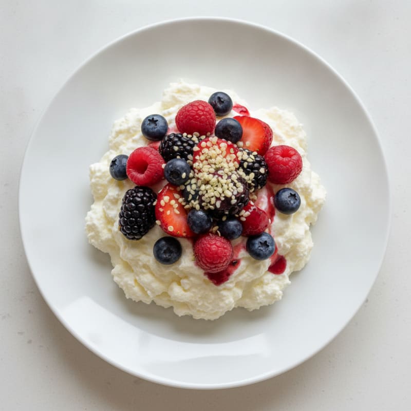 Silky Greek Yogurt Protein Mousse with Mixed Berries