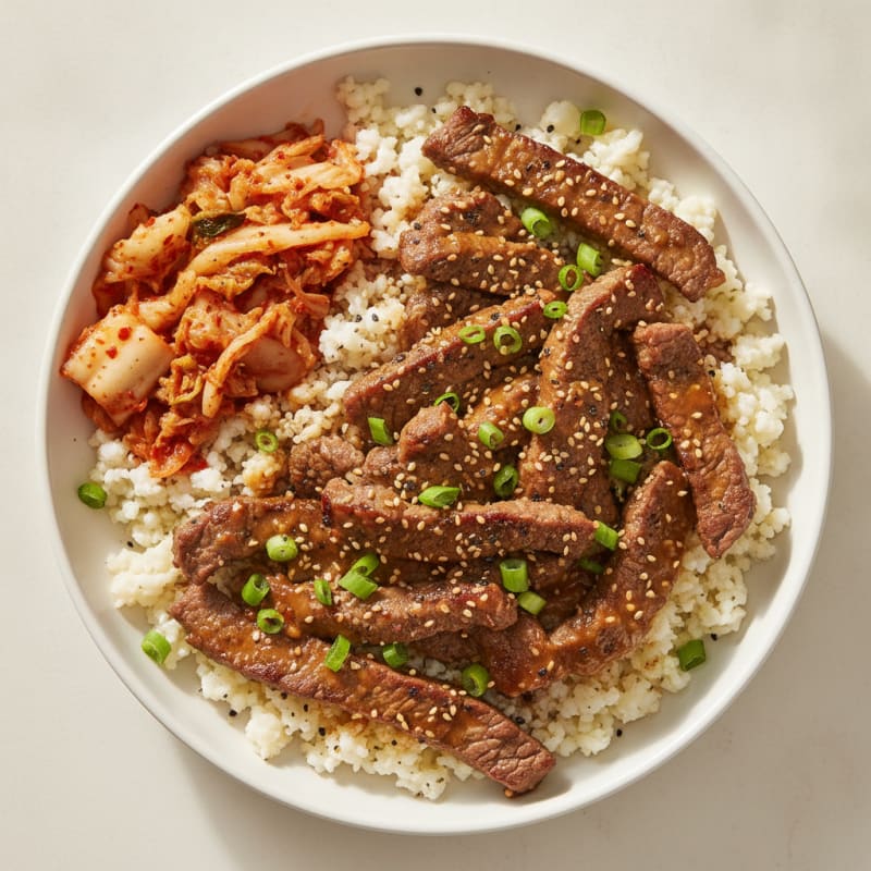 Korean Beef Bulgogi with Kimchi