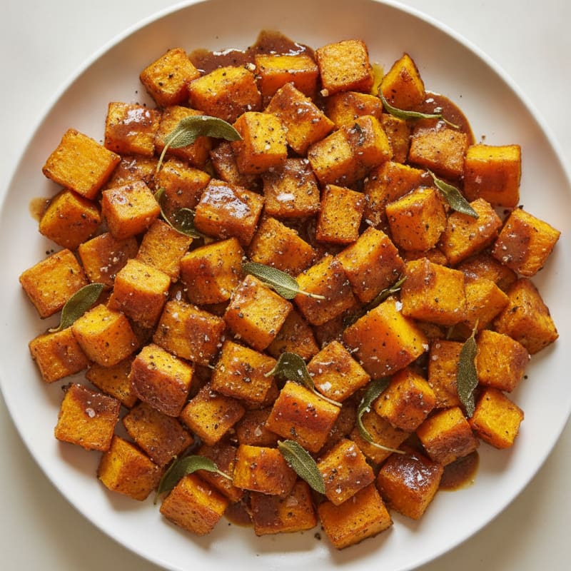 Roasted Butternut Squash with Sage and Tempeh