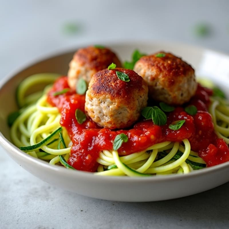 Classic Protein-Packed Turkey Meatballs with Zucchini Noodles