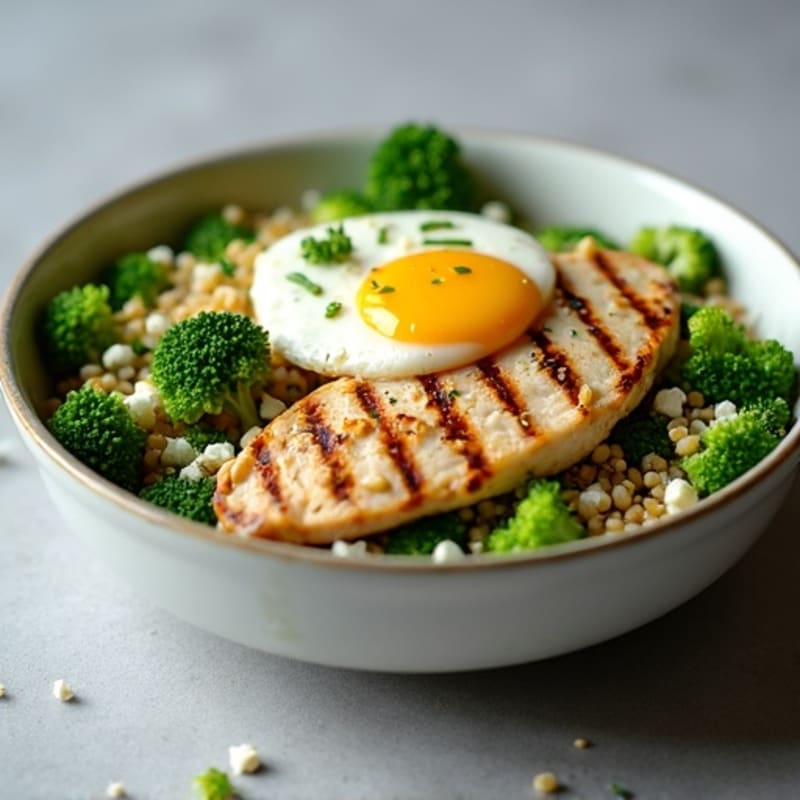 Grilled Chicken and Quinoa Power Bowl with Roasted Broccoli