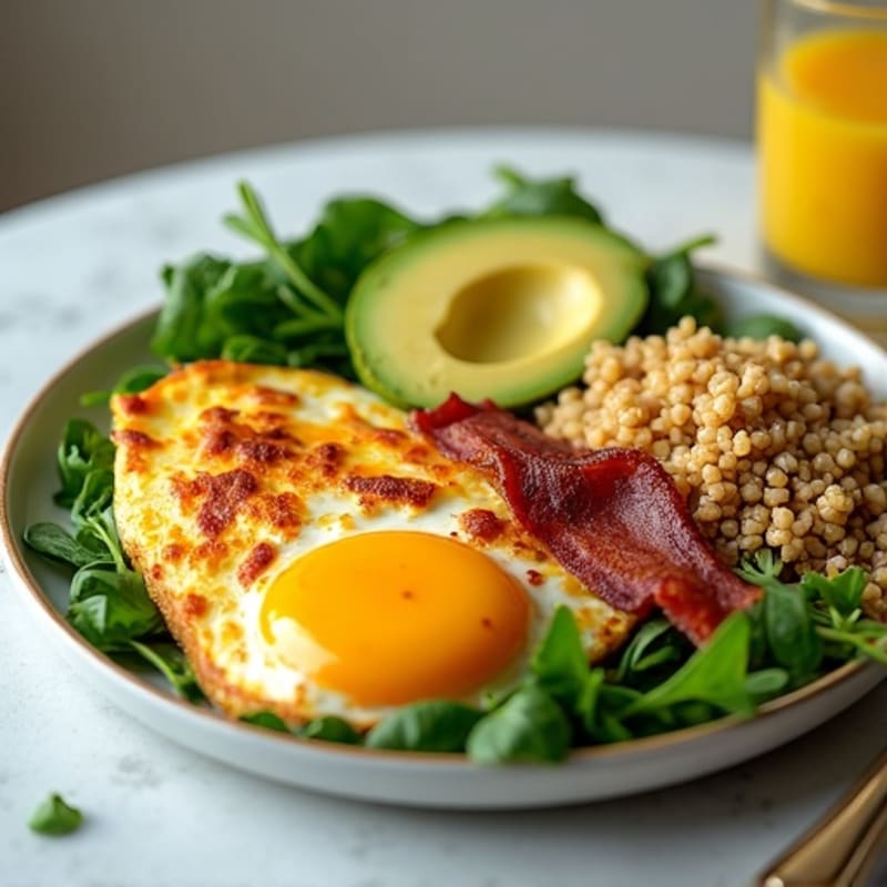 Crispy Turkey Bacon Egg White Scramble with Spinach