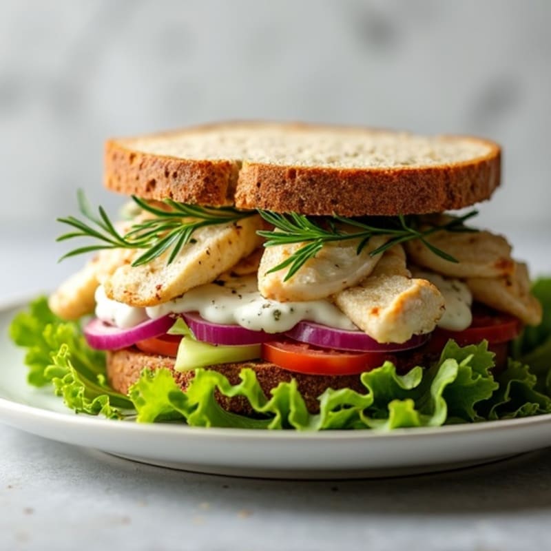 Herb-Roasted Chicken and Greek Yogurt Salad Sandwich