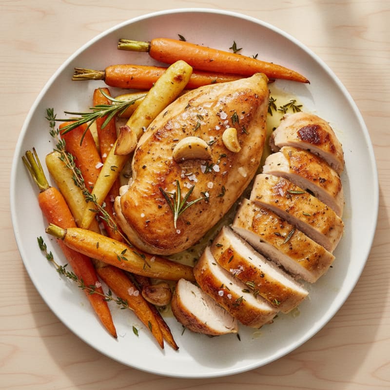 Garlic Herb Roasted Chicken with Root Vegetables